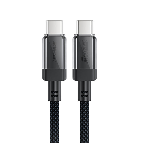 Cablu Acefast (C12-03), Type-C to Type-C, 60W, High-Speed Charging, 1.2m, Negru