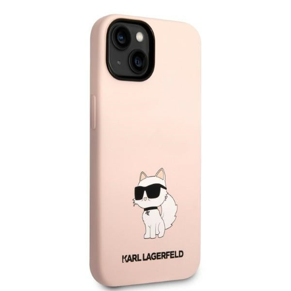 Husa de protectie Karl Lagerfeld Silicone (KLHCP14MSNCHBCP) compatibil cu iPhone 14 Plus, Roz Choupette