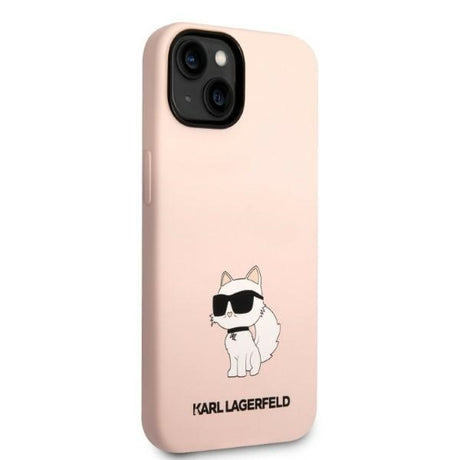 Husa de protectie Karl Lagerfeld Silicone (KLHCP14MSNCHBCP) compatibil cu iPhone 14 Plus, Roz Choupette