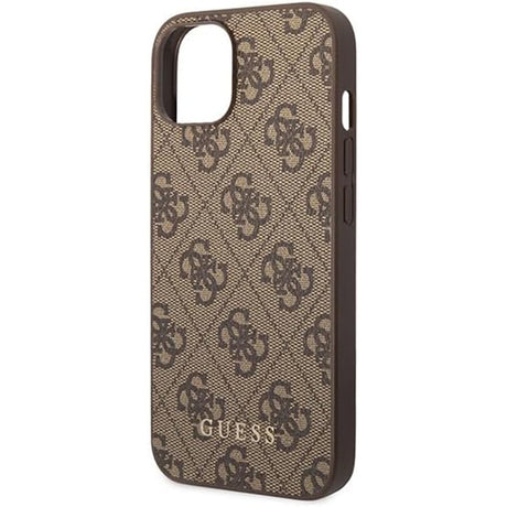 Husa de protectie Guess Hardcase 4G Metal Gold Logo (GUHCP15MG4GFBR) compatibil cu iPhone 15 Plus, Maro