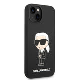 Husa de protectie Karl Lagerfeld Silicone (KLHCP14MSNIKBCK) compatibil cu iPhone 14 Plus, Negru Ikonik