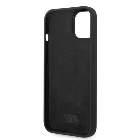 Husa de protectie Karl Lagerfeld Silicone (KLHCP14MSNIKBCK) compatibil cu iPhone 14 Plus, Negru Ikonik