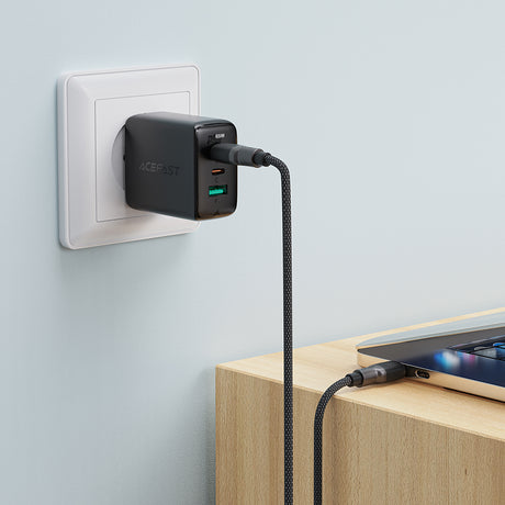 Cablu Acefast (C10-03), Type-C to Type-C, 60W, High-Speed Charging, 1.2m, Negru