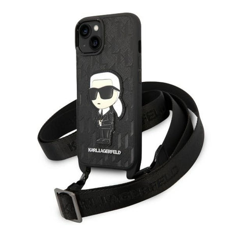 Husa de protectie Karl Lagerfeld Hardcase Monogram (KLHCP14MSTKMK) compatibil cu iPhone 14 Plus, Ikonik Patch