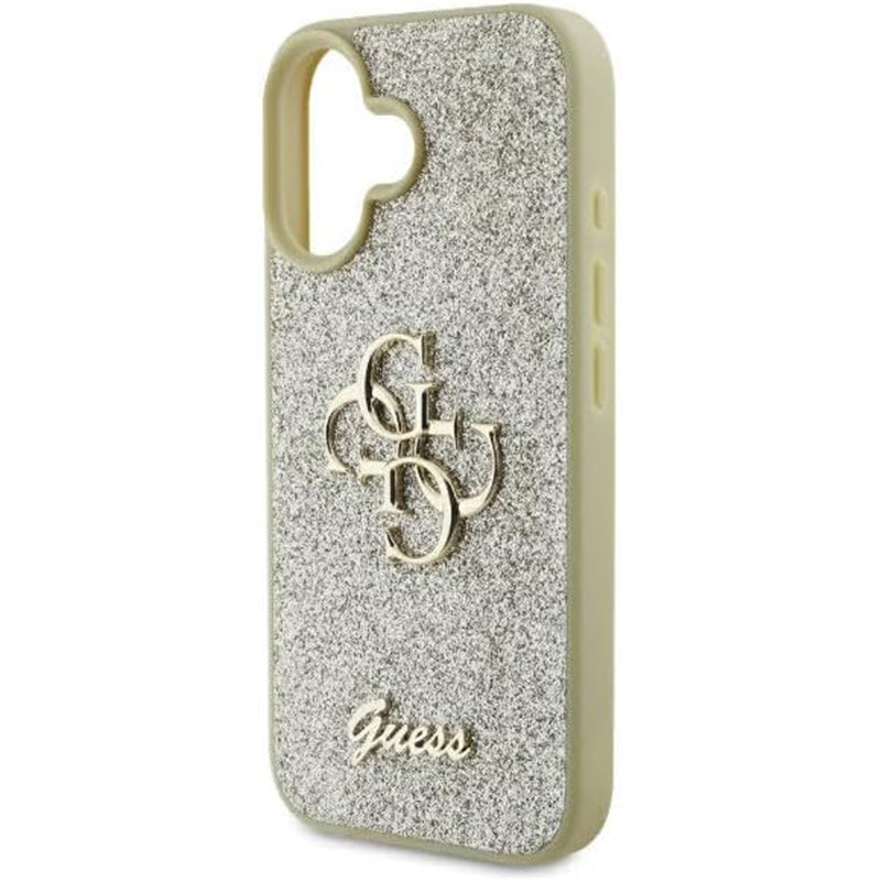 Husa de protectie Guess Glitter Fixed Big 4G (GUHCP16MHG4SGD) compatibil cu iPhone 16 Plus, Auriu