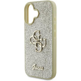 Husa de protectie Guess Glitter Fixed Big 4G (GUHCP16MHG4SGD) compatibil cu iPhone 16 Plus, Auriu