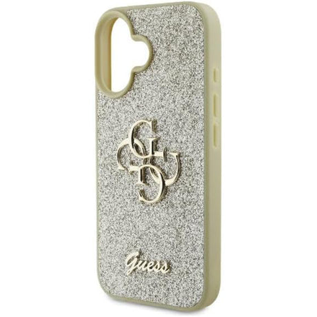 Husa de protectie Guess Glitter Fixed Big 4G (GUHCP16MHG4SGD) compatibil cu iPhone 16 Plus, Auriu