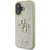 Husa de protectie Guess Glitter Fixed Big 4G (GUHCP16SHG4SGD) compatibil cu iPhone 16, Auriu