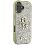 Husa de protectie Guess Glitter Fixed Big 4G (GUHCP16SHG4SGD) compatibil cu iPhone 16, Auriu