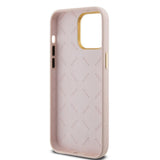 Husa de protectie Guess Silicone Script Metal Logo & Frame (GUHCP15XSMBSLP) compatibil cu iPhone 15 Pro Max, Roz Deschis