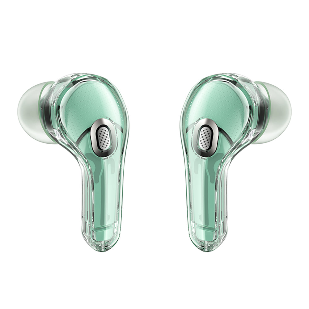 Casti Acefast (T8), USB-C, IPX4, Bluetooth 5.3, AI Call Noise Reduction, Digital Display, 480mAh, Verde Menta