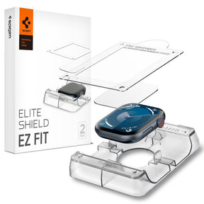 Folie de protectie smartwatch Spigen (set de 2) Elite Shield EZ Fit (AFL08579) compatibil cu Apple Watch 10 46mm / Watch 11 46mm, Transparent