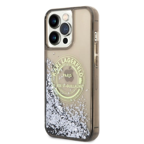Husa de protectie Karl Lagerfeld Hardcase Liquid Glitter (KLHCP14XLCRSGRK) compatibil cu iPhone 14 Pro Max, RSG