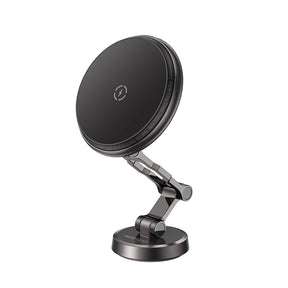 Suport Acefast with Wireless Charging (D30), for iPhone, Magnetic Grip, 360°, LED Light, for Dashboard, 15W, Negru