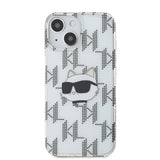 Husa de protectie Karl Lagerfeld IML Luxury (KLHCP15SHKLPCHT) compatibil cu iPhone 15, Transparent Choupette Head&Monogram