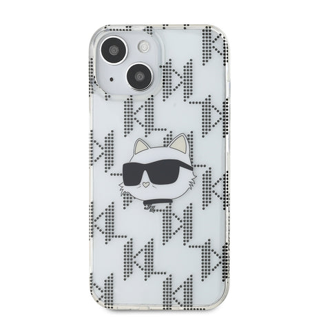 Husa de protectie Karl Lagerfeld IML Luxury (KLHCP15SHKLPCHT) compatibil cu iPhone 15, Transparent Choupette Head&Monogram