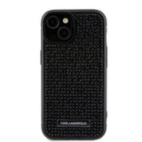 Husa de protectie Karl Lagerfeld Hardcase Rhinestone (KLHCP15SHDSPLK) compatibil cu iPhone 15, Logo Metal Plate