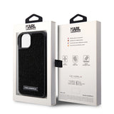 Husa de protectie Karl Lagerfeld Hardcase Rhinestone (KLHCP15SHDSPLK) compatibil cu iPhone 15, Logo Metal Plate