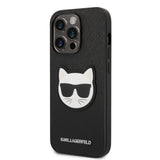 Husa de protectie Karl Lagerfeld Saffiano compatibil cu iPhone 14 Pro Max, Negru