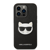 Husa de protectie Karl Lagerfeld Saffiano compatibil cu iPhone 14 Pro Max, Negru