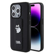 Husa de protectie Karl Lagerfeld Saffiano Gripstand (KLHCP15LGSACHPK) compatibil cu iPhone 15 Pro, Choupette Pins