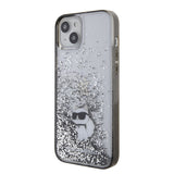 Husa de protectie Karl Lagerfeld Hardcase Liquid Glitter (KLHCP15MLKCNSK) compatibil cu iPhone 15 Plus, Transparent Choupette