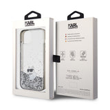 Husa de protectie Karl Lagerfeld Hardcase Liquid Glitter (KLHCP15MLKCNSK) compatibil cu iPhone 15 Plus, Transparent Choupette