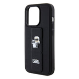 Husa de protectie Karl Lagerfeld Saffiano Gripstand (KLHCP15LGSAKCPK) compatibil cu iPhone 15 Pro, Karl&Choupette Pins
