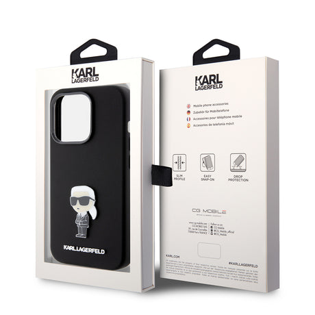 Husa de protectie Karl Lagerfeld Silicone (KLHCP15LSMHKNPK) compatibil cu iPhone 15 Pro, Ikonik