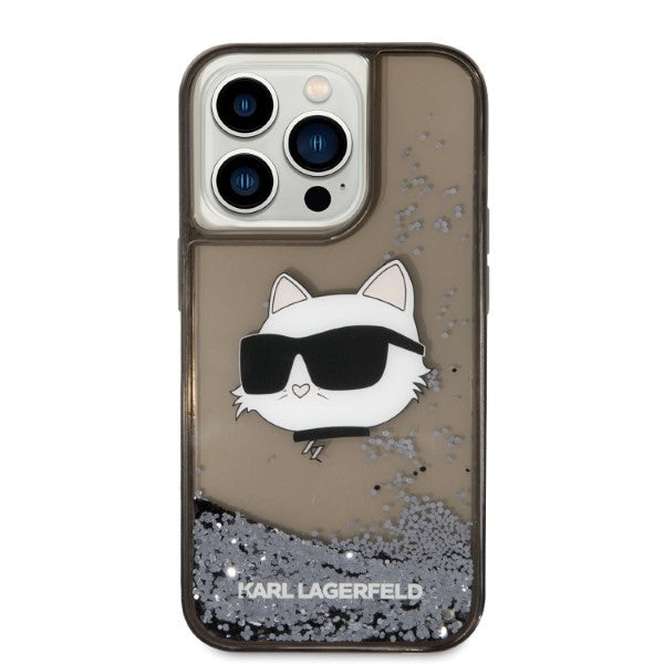 Husa de protectie Karl Lagerfeld Hardcase Glitter (KLHCP14XLNCHCK) compatibil cu iPhone 14 Pro Max, Choupette Head