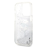 Husa de protectie Karl Lagerfeld Hardcase Glitter (KLHCP14XLNKHCH) compatibil cu iPhone 14 Pro Max, Argintiu Karl Head