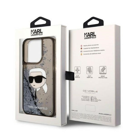 Husa de protectie Karl Lagerfeld Hardcase Glitter (KLHCP14XLNKHCK) compatibil cu iPhone 14 Pro Max, Karl Head
