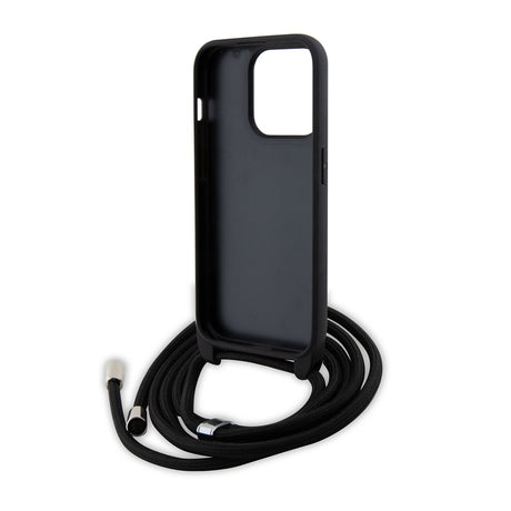 Husa de protectie Karl Lagerfeld Saffiano Crossbody (KLHCP15LSASKNPSK) compatibil cu iPhone 15 Pro, Monogram Metal Pin Karl