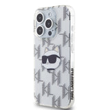 Husa de protectie Karl Lagerfeld IML Luxury (KLHCP15LHKLPCHT) compatibil cu iPhone 15 Pro, Transparent Choupette Head&Monogram
