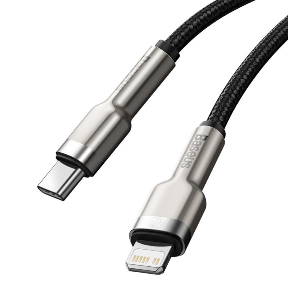 Cablu Baseus Cafule Series Metal (CATLJK-B01), Type-C to Lightning, 20W, 2m, Negru