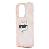 Husa de protectie Karl Lagerfeld IML Luxury (KLHCP15LHKLPCHP) compatibil cu iPhone 15 Pro, Roz Choupette Head&Monogram