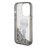 Husa de protectie Karl Lagerfeld Hardcase Liquid Glitter (KLHCP15LLKKNSK) compatibil cu iPhone 15 Pro, Transparent Ikonik