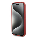 Husa de protectie Karl Lagerfeld Diagonal Quilted Script (KLHCP15LPQDSMGR) compatibil cu iPhone 15 Pro, Rosu