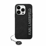 Husa de protectie Karl Lagerfeld Saffiano Rhinestones&Charm (KLHCP15LPSAKDGCK) compatibil cu iPhone 15 Pro, Negru
