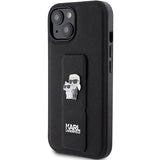 Husa de protectie Karl Lagerfeld Saffiano Gripstand (KLHCP15MGSAKCPK) compatibil cu iPhone 15 Plus, Karl&Choupette Pins