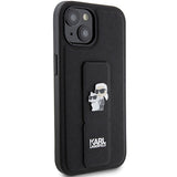 Husa de protectie Karl Lagerfeld Saffiano Gripstand (KLHCP15MGSAKCPK) compatibil cu iPhone 15 Plus, Karl&Choupette Pins