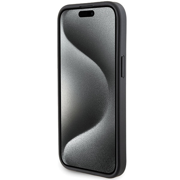 Husa de protectie Karl Lagerfeld Saffiano Gripstand (KLHCP15MGSAKCPK) compatibil cu iPhone 15 Plus, Karl&Choupette Pins