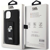 Husa de protectie Karl Lagerfeld Saffiano Gripstand (KLHCP15MGSAKCPK) compatibil cu iPhone 15 Plus, Karl&Choupette Pins