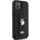 Husa de protectie Karl Lagerfeld Saffiano Gripstand (KLHCP15SGSACHPK) compatibil cu iPhone 15, Choupette