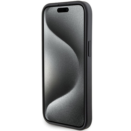 Husa de protectie Karl Lagerfeld Saffiano Gripstand (KLHCP15SGSACHPK) compatibil cu iPhone 15, Choupette