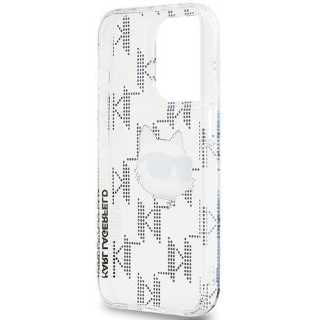 Husa de protectie Karl Lagerfeld IML Luxury (KLHCP15XHKLPCHT) compatibil cu iPhone 15 Pro Max, Transparent Choupette Head&Monogram