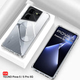 Husa de protectie Techsuit Shockproof Clear Silicone compatibil cu Tecno Pova 5 Pro, Transparent