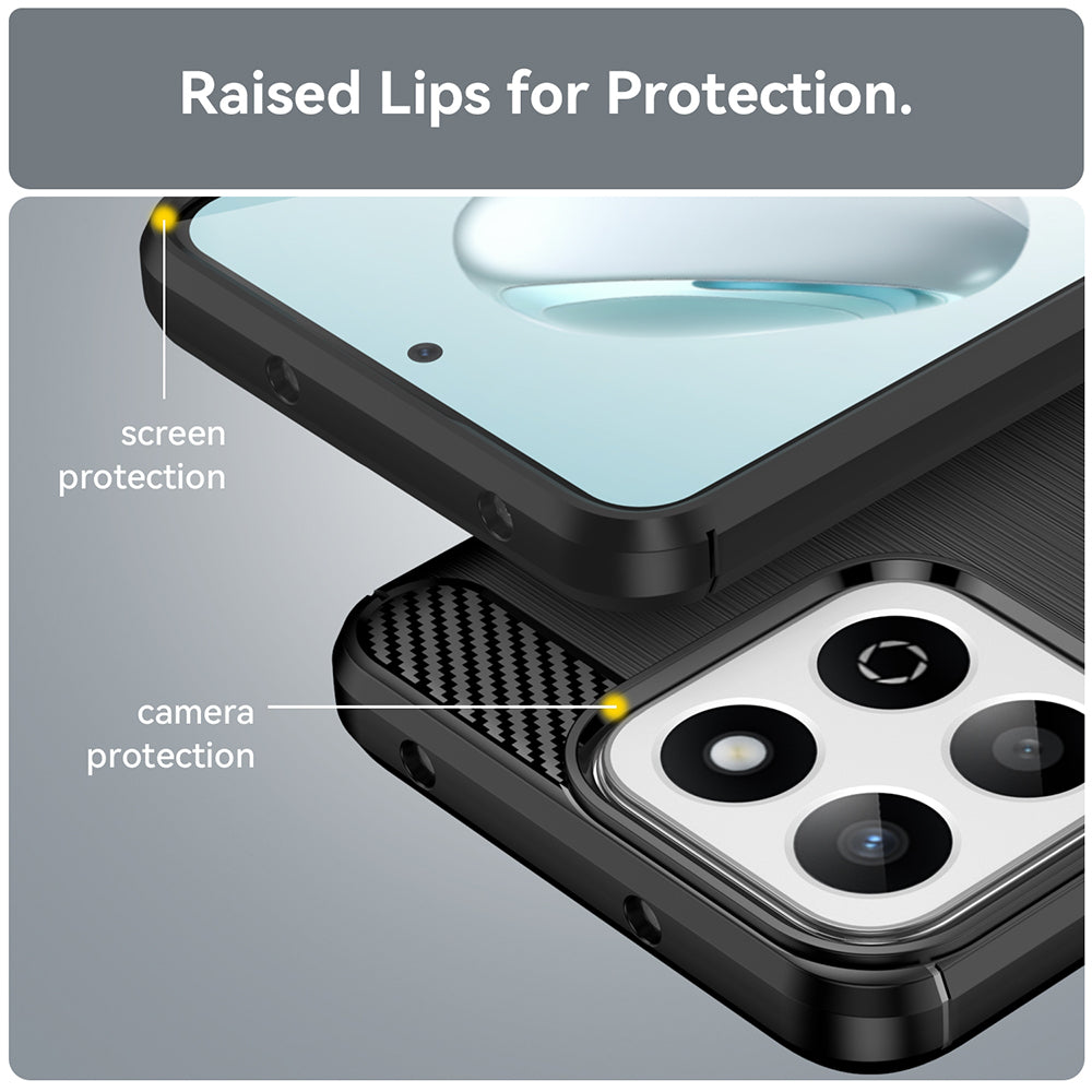 Husa de protectie Techsuit Carbon Silicone compatibil cu Honor 200 Smart / X7c, Negru