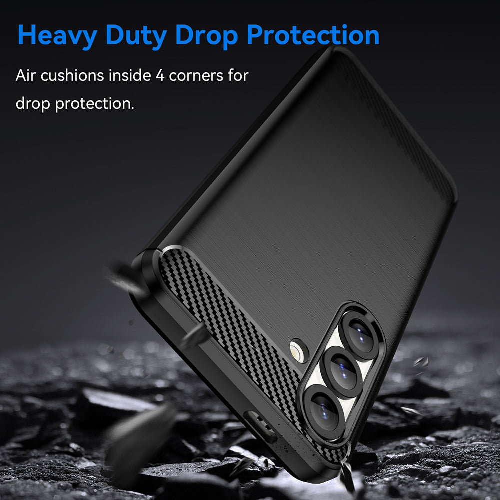 Husa de protectie Techsuit Carbon Silicone compatibil cu Samsung Galaxy S25, Negru