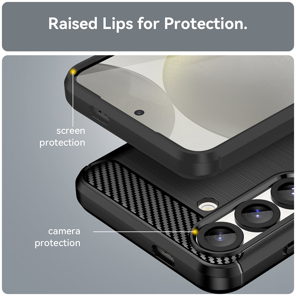 Husa de protectie Techsuit Carbon Silicone compatibil cu Samsung Galaxy S25, Negru